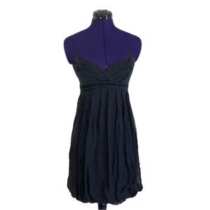 Marciano Black Silk Spaghetti Strap Mini Dress